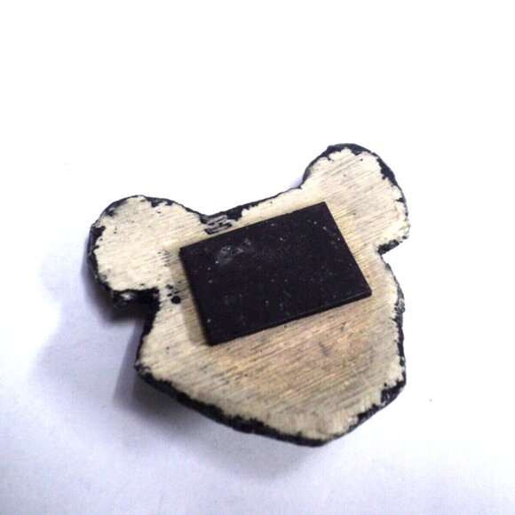 Stone Critters Koala Head Refrigerator Magnet 1990's Gray and Tan 2 1/2" High - Picture 2 of 2